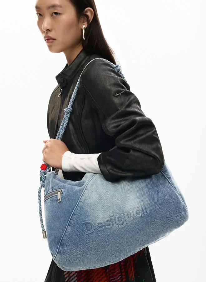 DESIGUAL Blue Large Denim Charms Bag for Women | Best Price UAE